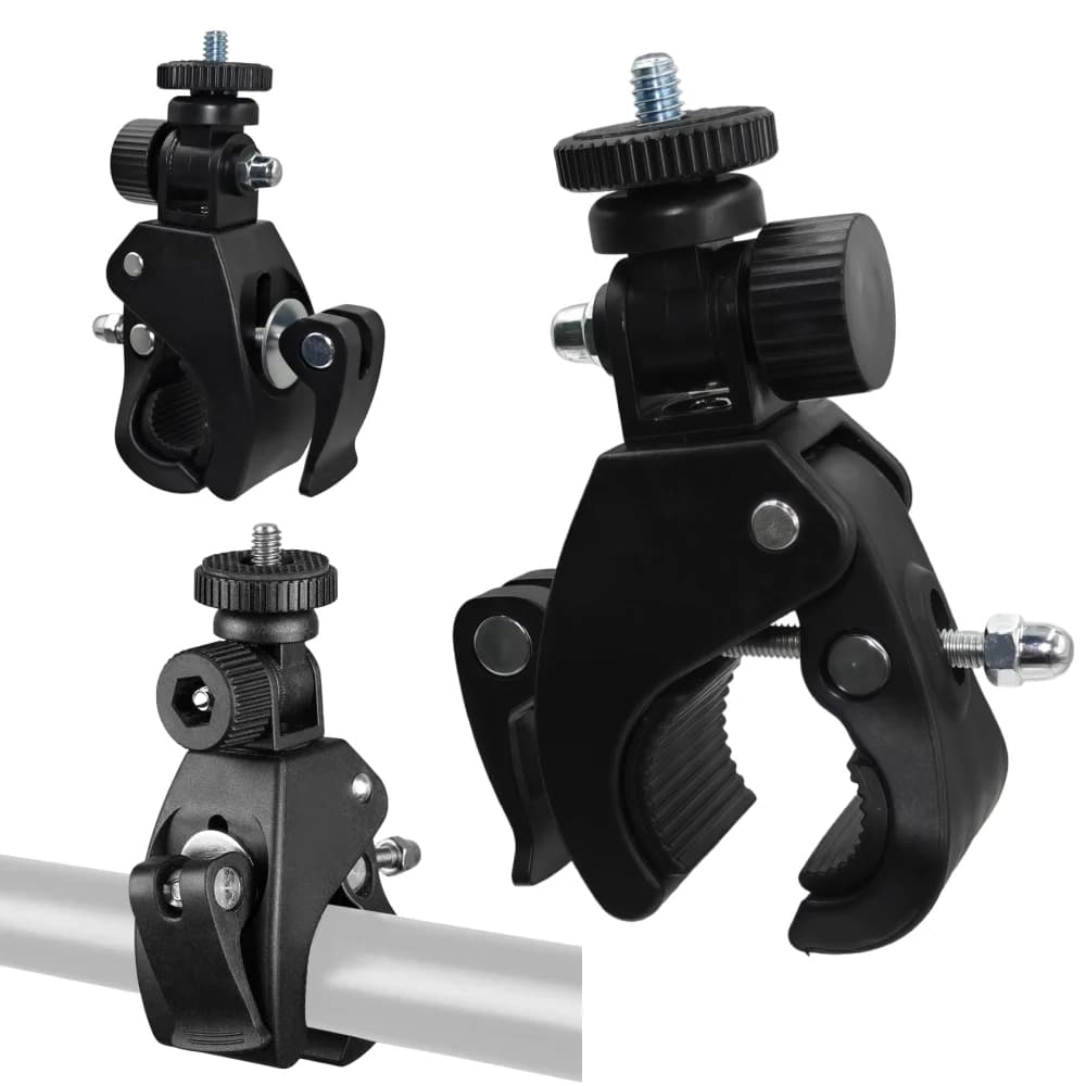 자전거 클램프 360도 회전 1/4 카메라 DV 자전거 핸들바 브래킷 삼각대 마운트 나사 클립 GoPro Hero 13 12 11 범용