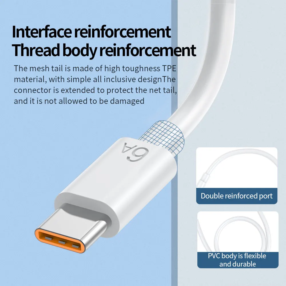 6A USB C 충전 케이블과 67W 충전기(아이폰 15, 샤오미, 화웨이, 안드로이드 폰 및 모든 타입C 충전기용)