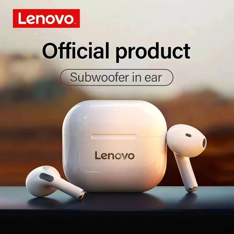오리지널 레노버 LP40 무선 헤드폰 TWS 블루투스 이어폰 터치 컨트롤 스포츠 헤드셋 스테레오 이어버드(전화 안드로이드용)