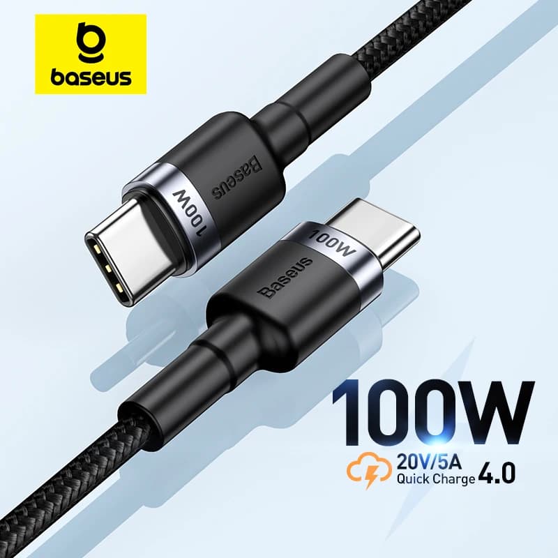 베이스어스 USB 타입 C to USB C 케이블 아이폰 17 16 100W/5A PD 고속 충전 케이블 맥북 샤오미 삼성 타입-C 케이블