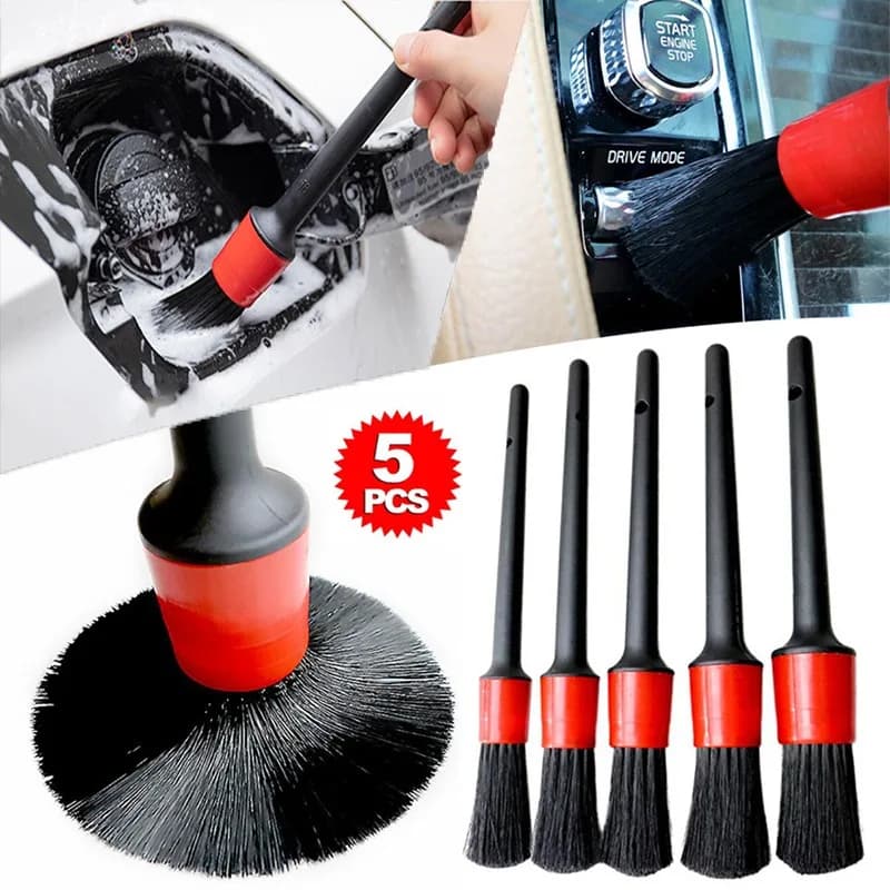 5Pcs 자동차 청소 브러시 ​​키트 자동 자세히 브러쉬 자동차 인테리어 자세히 브러쉬 세트에 대 한 먼지 브러쉬 휠 림 깨끗한 브러쉬 도구