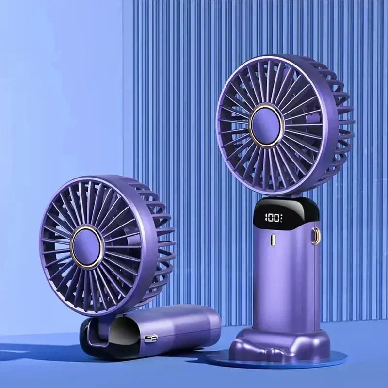 휴대용 개인 충전식 선풍기, LED 디지털 디스플레이, 90 ° 조절식 충전식 선풍기, 5 단 바람 미니 아로마 테라피