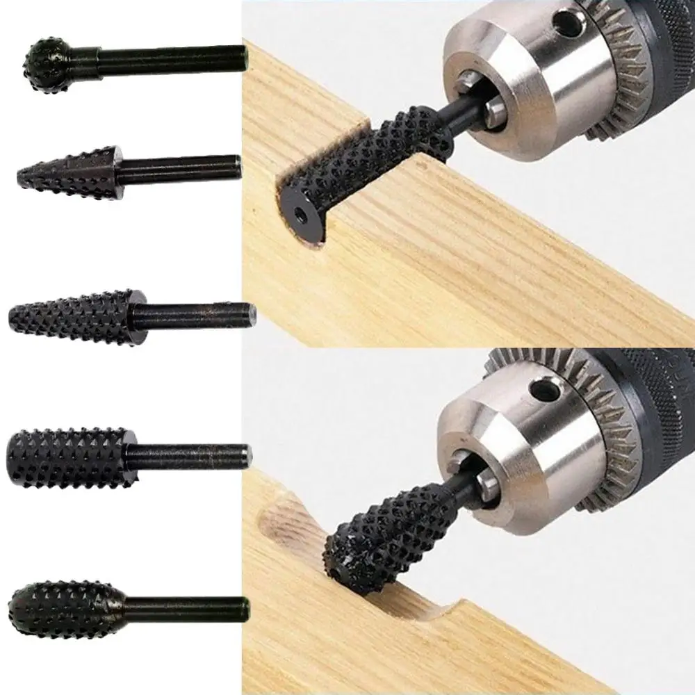 1/4 "5PCS 드릴 비트 세트 목공 칼에 대 한 절단 도구 나무 조각 도구 목공 나무 절단 도구 WorkDrill 비트 세트