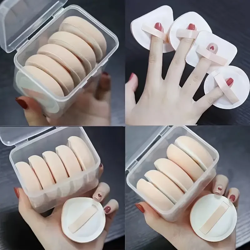 휴대용 파운데이션 파우더 퍼프, 물방울 모양 뷰티 메이크업 스폰지, 믹서기 여행 여성 메이크업 도구, 5 개