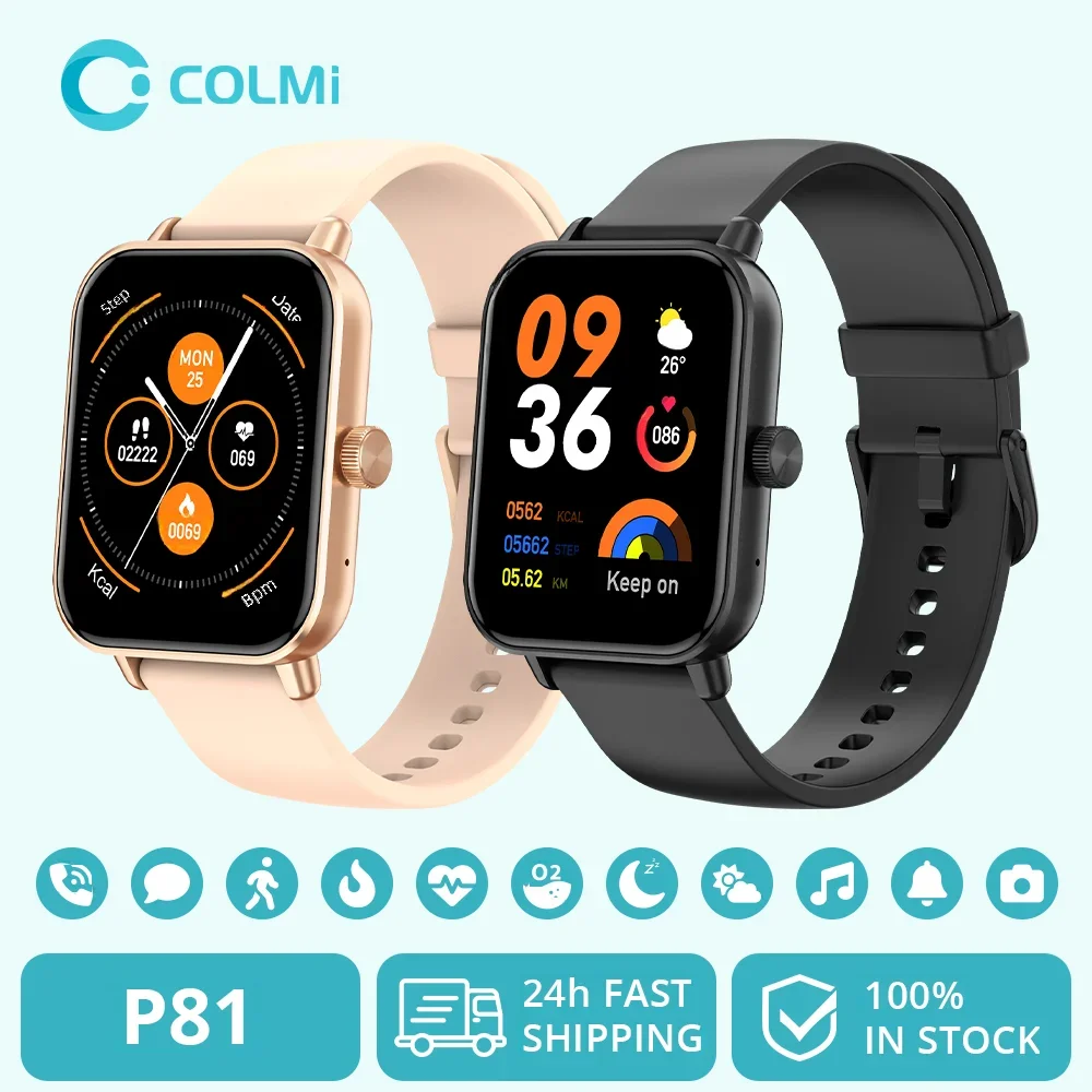 COLMI P81 음성 통화 스마트 시계 울트라 1.9 인치 화면 24H 건강 모니터 100+ 스포츠 모드, 블루투스 Smartwatch 남성 여성
