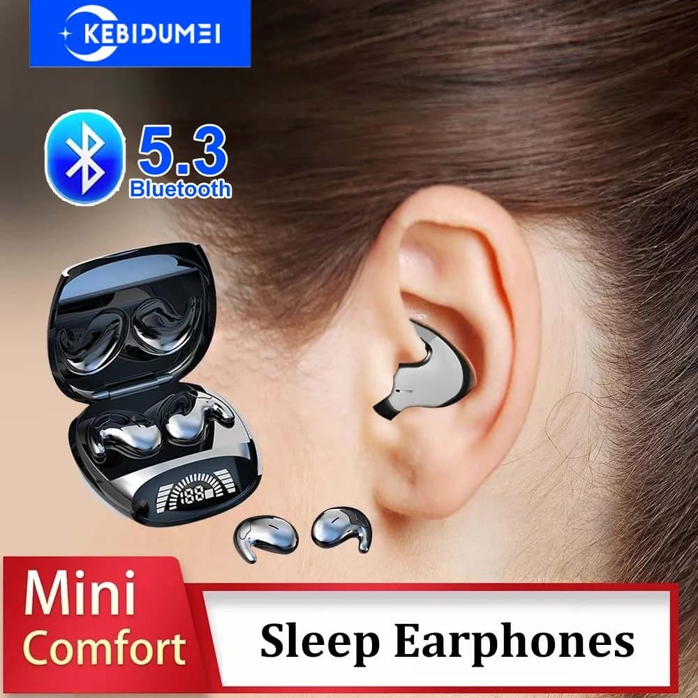 보이지 않는 수면 이어폰 Bluetooth 5.3 헤드폰 TWS 무선 스테레오 소음 감소 이어 버드 XIAOMI iPhone 용 게임용 헤드셋