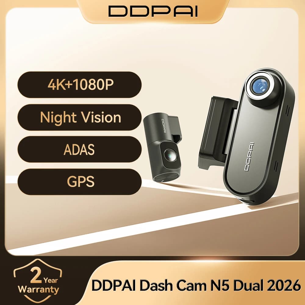 DDPAI N5 듀얼 4K HDR 전후방 AI 나이트 비전 카메라 WiFi 6 GPS ADAS 음성 제어 24시간 주차 모드 차량용 DVR