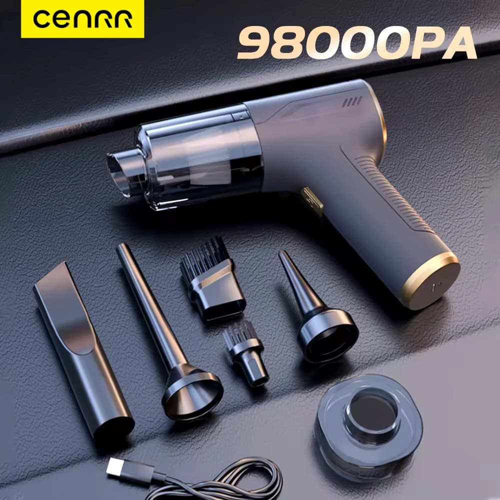 CENRR 98000PA 자동차 진공 청소기 휴대용 무선 청소기 가전 제품을위한 강력한 강력한 흡입 휴대용 청소 기계