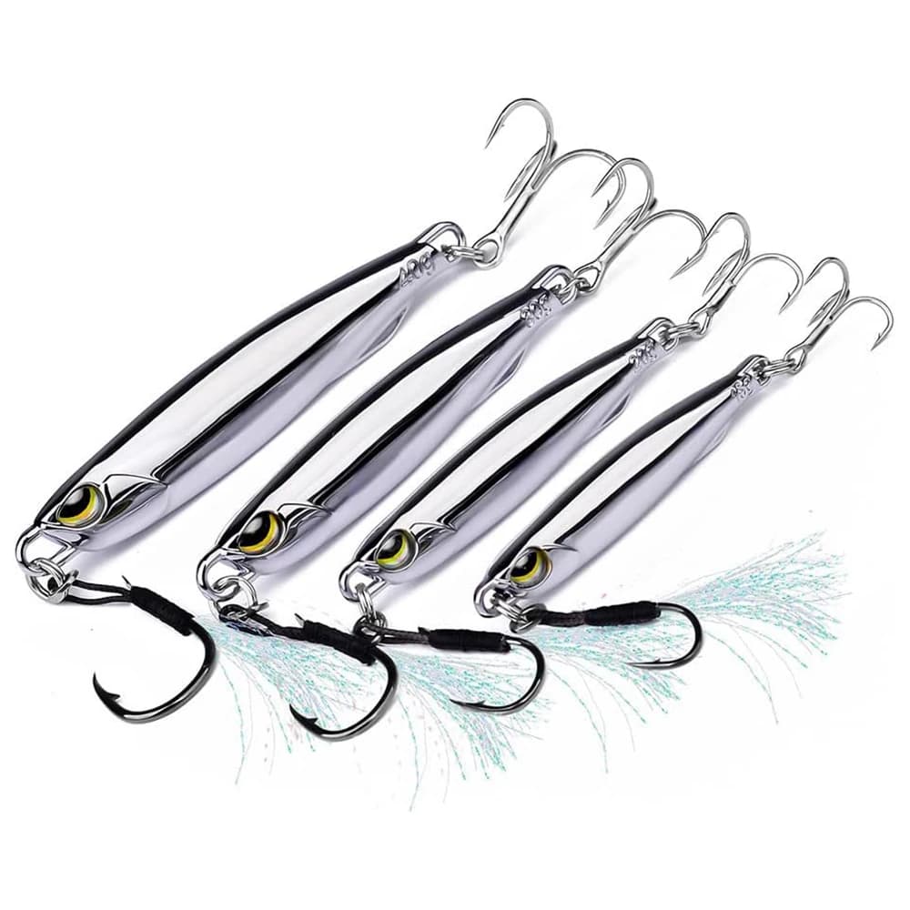 낚시 장거리 던지기 금속 미끼 반사 철판 생체 공학 물고기 미끼 10g-60g 후크 낚시 도구 낚시 장비 액세서리
