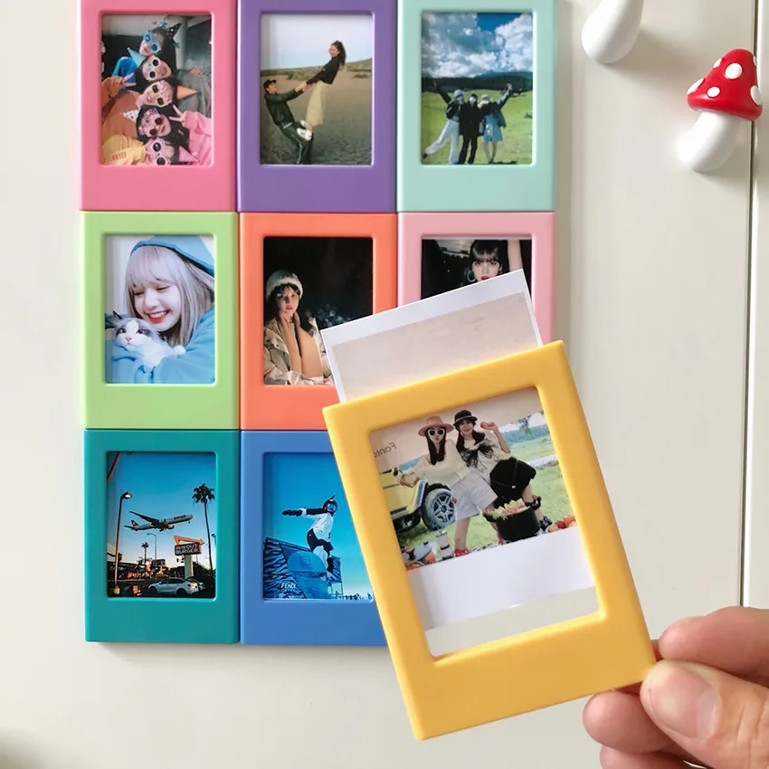 냉장고 용 새로운 자기 액자 Fujifilm Instax Mini Film Papers 용 3 인치 냉장고 컬러 포토 프레임 자석 앨범