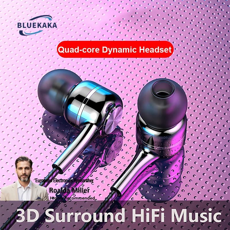3.5mm 유선 이어폰 인이어 헤드셋 HIFI 헤비 베이스 이어버드 모니터 스포츠 헤드셋 스테레오 음악 게임용 헤드폰 (마이크 포함)