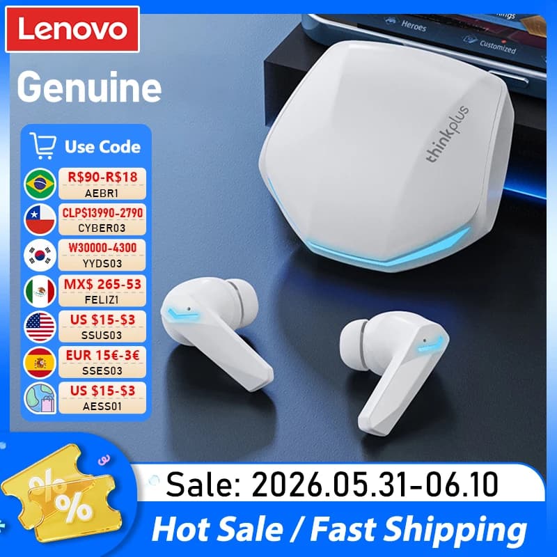 레노버 GM2 Pro TWS 무선 블루투스 V5.4 이어폰 HD 통화 저지연 헤드폰 듀얼 모드 음악 게임용 이어버드 GM2PRO