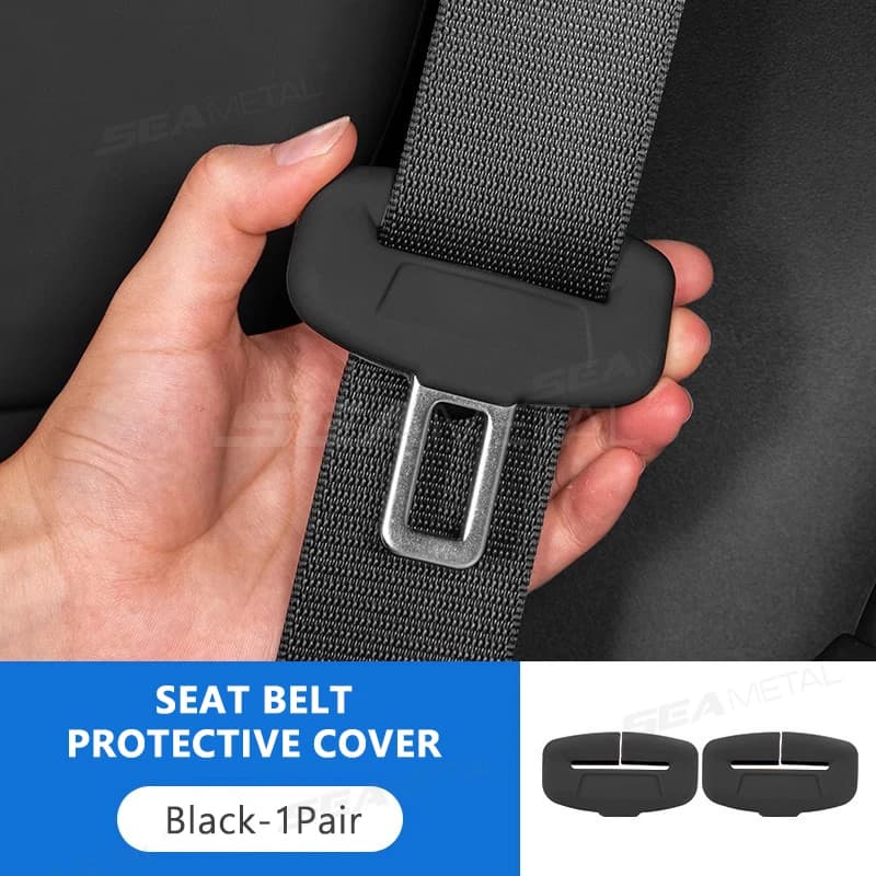 BLALION 2Pcs 안전 벨트 버클 커버 안티 스크래치 고무 자동차 시트 버클 보호기 클립 보호 커버 SUV 세단 용 범용