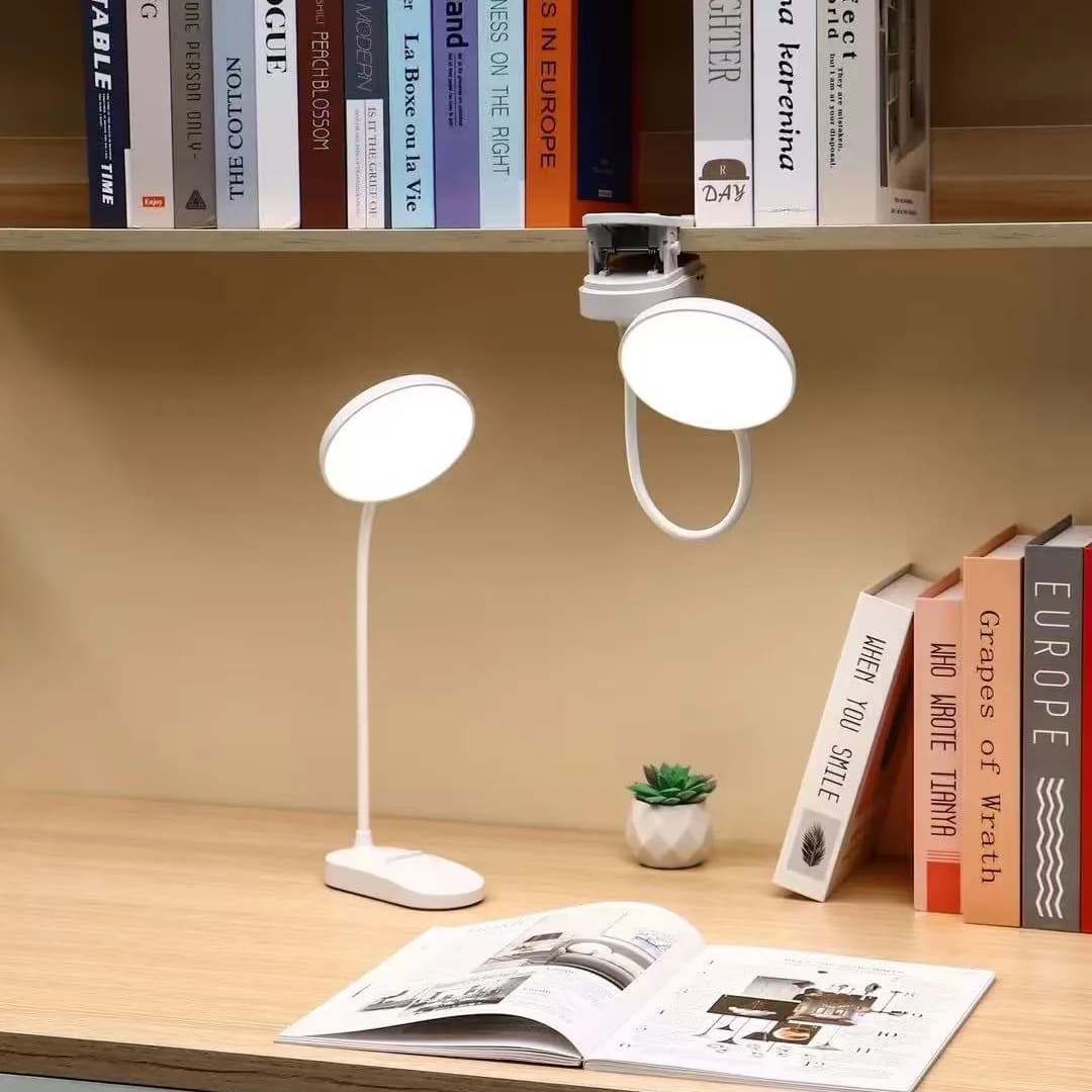 LED 테이블 램프 USB 충전식 접이식 클램프 스탠드 독서등 터치 3단계 밝기 조절 눈 보호 조명