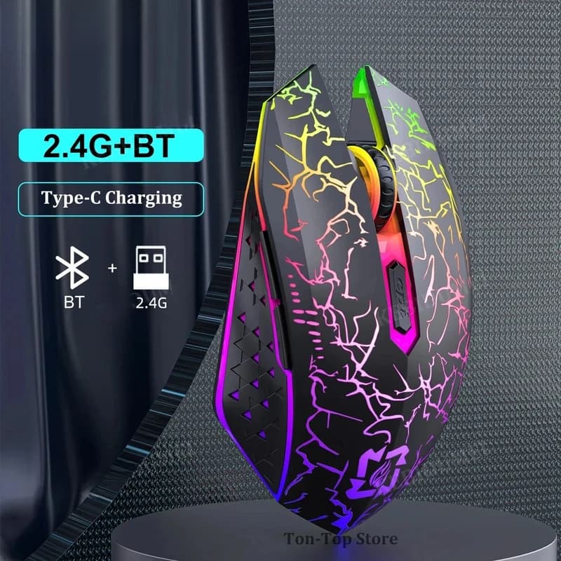 블루투스 5.2 무선 마우스 RGB 게이밍 마우스 무소음 마우스 충전식 마우스 800-1200-1600 DPI 마우스 PC 노트북 맥북용 마우스