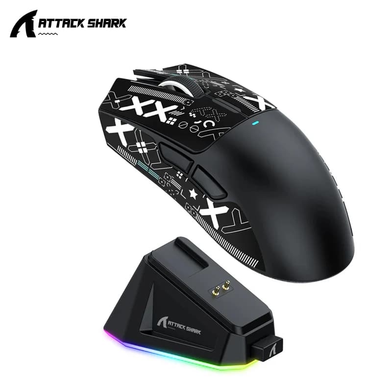 X11 Attack Shark 게이밍 마우스 무선 1K Hz PAW3311 게이밍용 매크로 자기 RGB 도킹 충전기