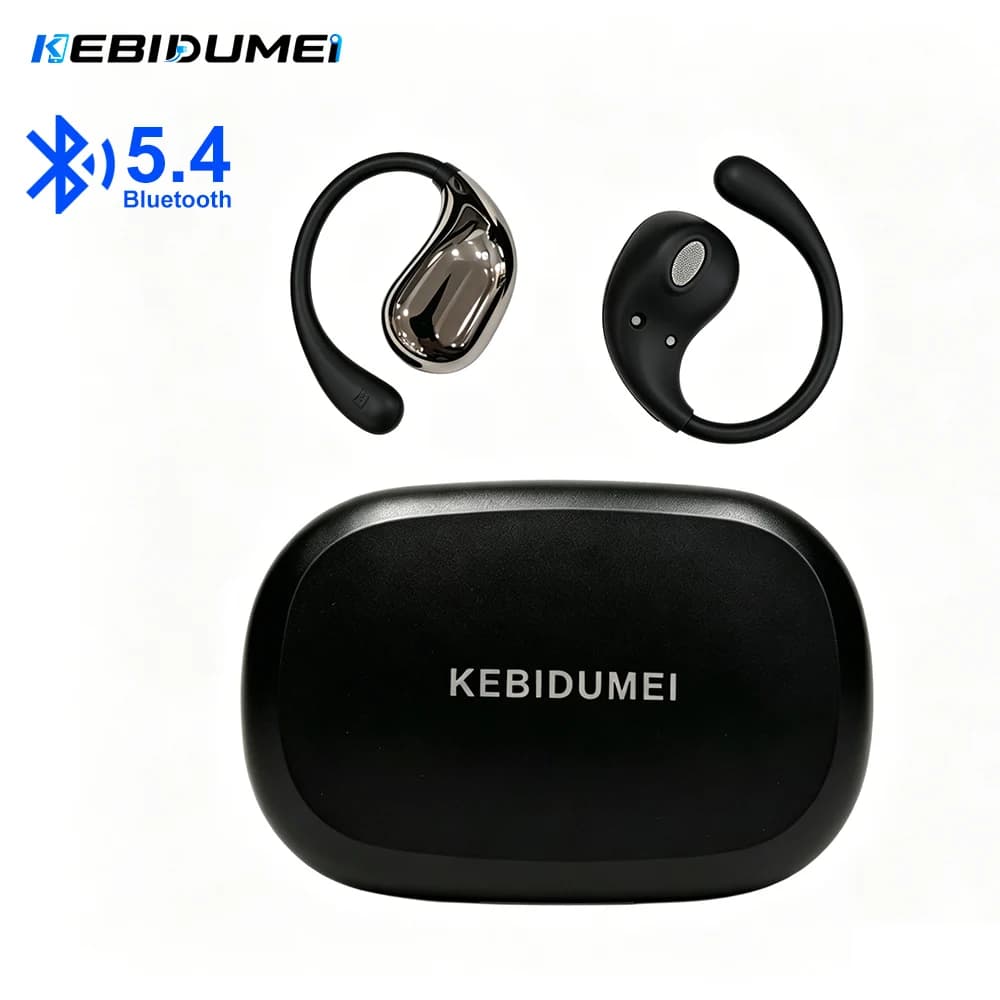 블루투스 5.4 이어훅 헤드폰 TWS 무선 이어폰 HiFi 스테레오 방수 헤드셋 LED 디스플레이 긴 대기 터치 이어버드