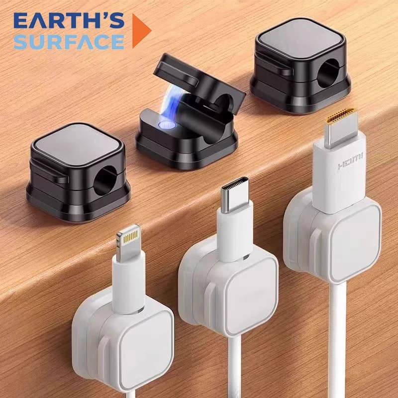 자석 케이블 클립 와인더 홀더 접착식 와이어 정리기 코드 케이블 정리기 USB 충전 케이블 와인더 사무실 데스크탑 가정용