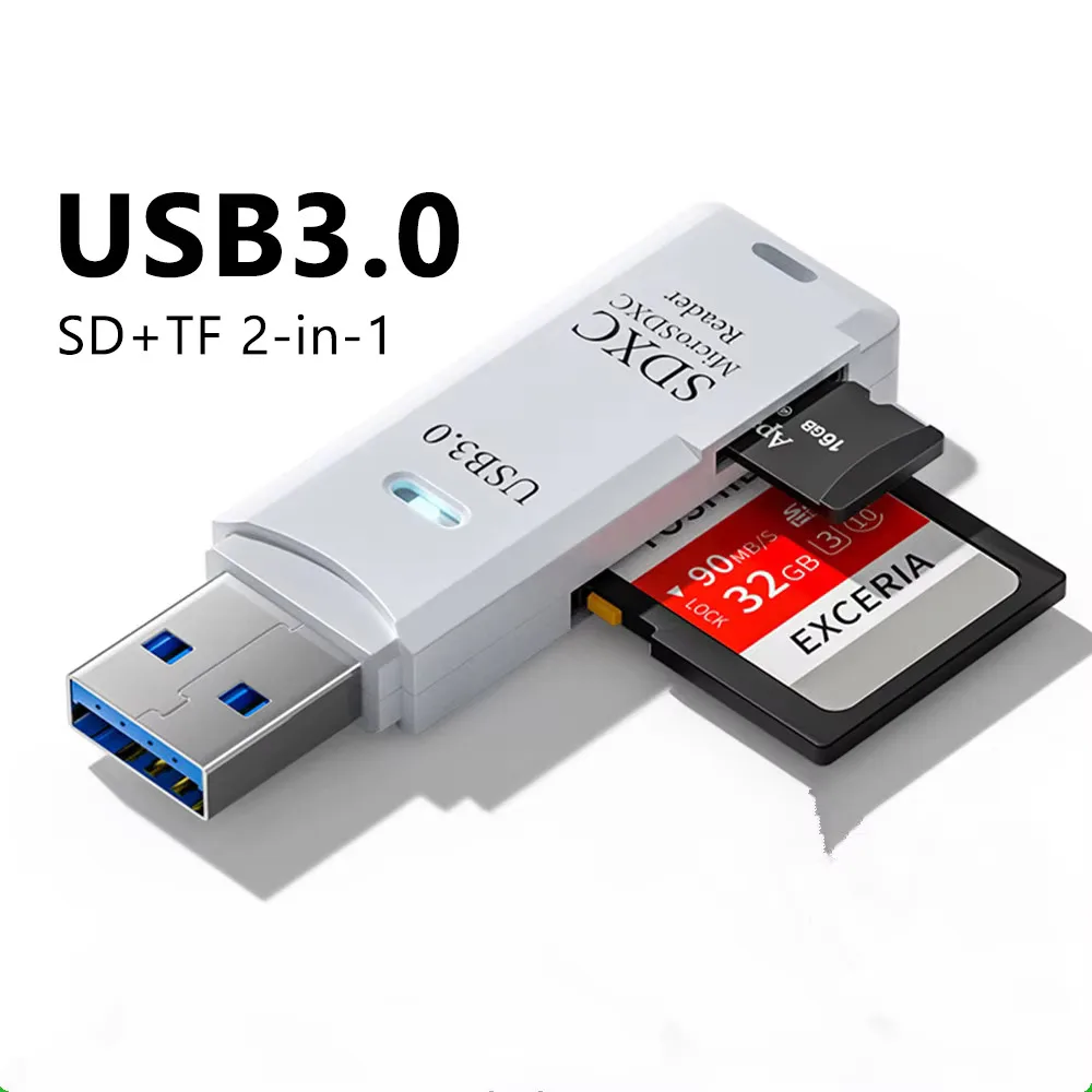 USB 3.0 SD TF 카드 리더 2 in 1 고속 스마트 카드리더 어댑터 (PC, 노트북, 컴퓨터, 카메라, 차량용)