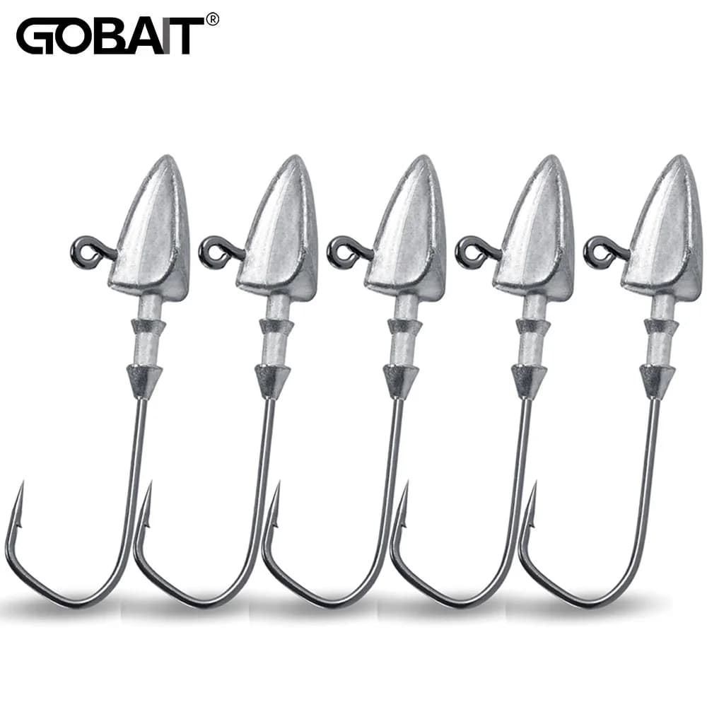 5개 메탈 지그 헤드 훅 3.5g 10g 21g 35g 웨이트 크랭크 샤프 피쉬훅 기어 싱커 페스카 세트 소프트 루어 텍사스 리그 낚시 용품