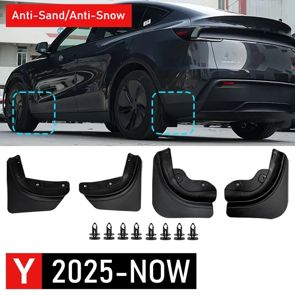 테슬라 모델 3 Y 액세서리 2025 2026 페인트 보호 머드 플랩 타이어 스플래시 가드 전천후 자동차 머드플랩 액세서리