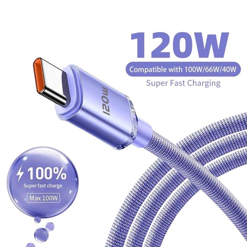 120W USB Type C 케이블 Type C부터 Type C까지 급속 충전 케이블 USB C 급속 충전 휴대전화 케이블은 삼성 샤오미 화웨이 Realme에 적용된다