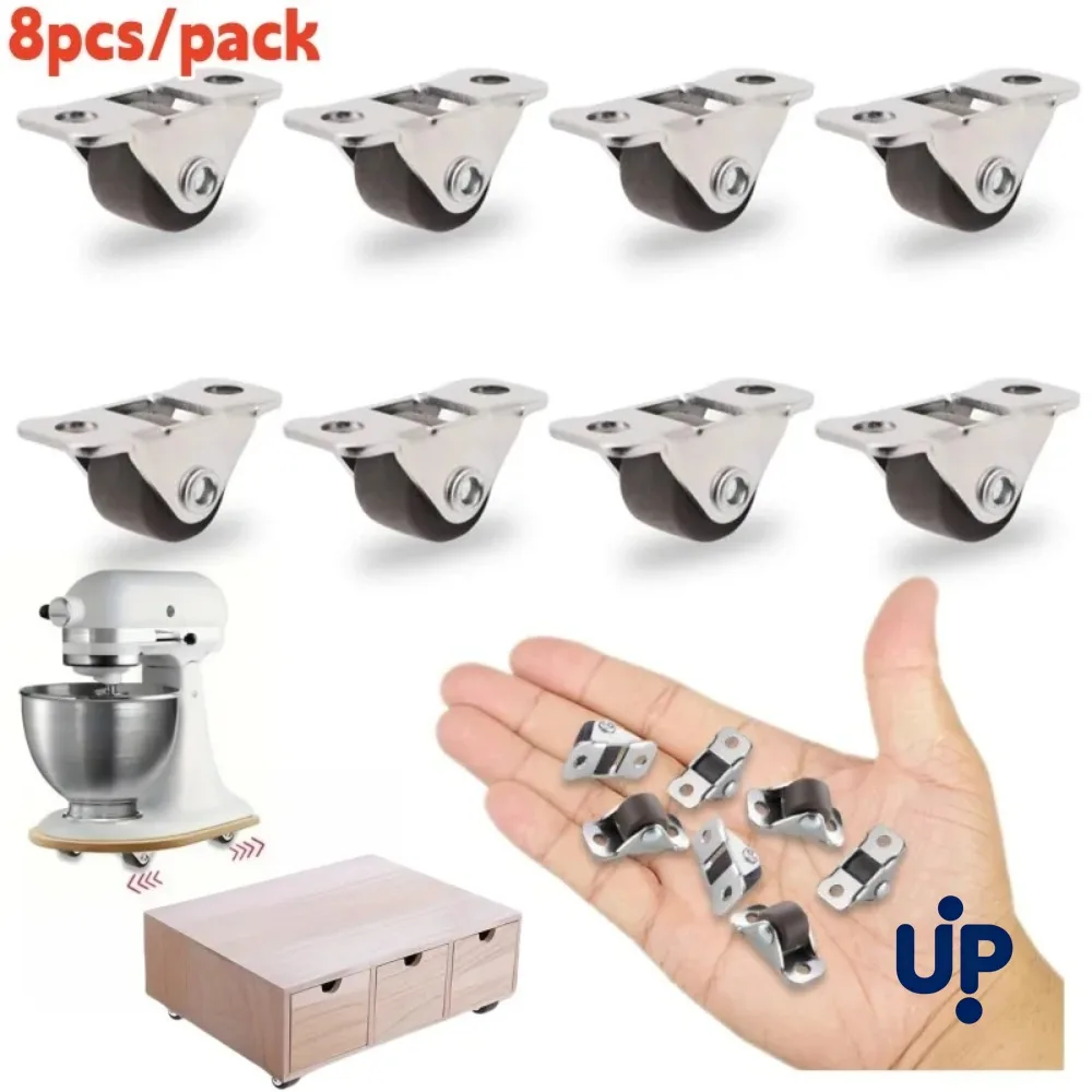 8pcs 다목적 무소음 고무 캐스터 0.5인치 미니 방향 바퀴 가구, 가전제품, DIY 보관함용 소형 선형 바퀴