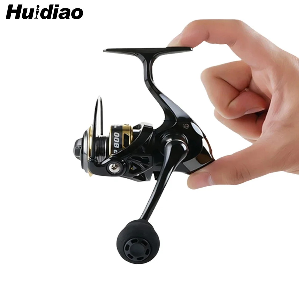 Huidiao 135g/4.76oz 초경량 스피닝 릴 500/800 소형 5.2:1 기어비 컴팩트 아이스 낚시 릴 겨울 낚시용