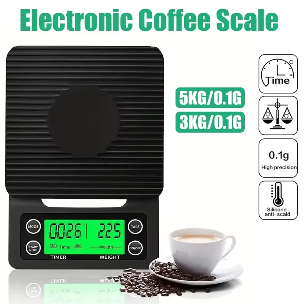 2026년형 3kg/0.1g 커피 스케일 주방용품 디지털 다기능 계량 저울 푸어오버 드립 에스프레소 스케일 LCD 디스플레이