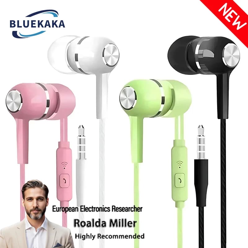 3.5mm 유선 헤드폰 이어폰 헤드셋 마이크가있는 유선 이어폰베이스 HiFi 스테레오 이어 버드 스포츠 음악 게임용 전화 PC