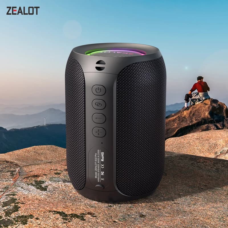 ZEALOT-S32PRO 강력한 블루투스 스피커, 베이스 무선, LED 조명, 실외 스피커, 서브우퍼, 방수 사운드 박스 지원