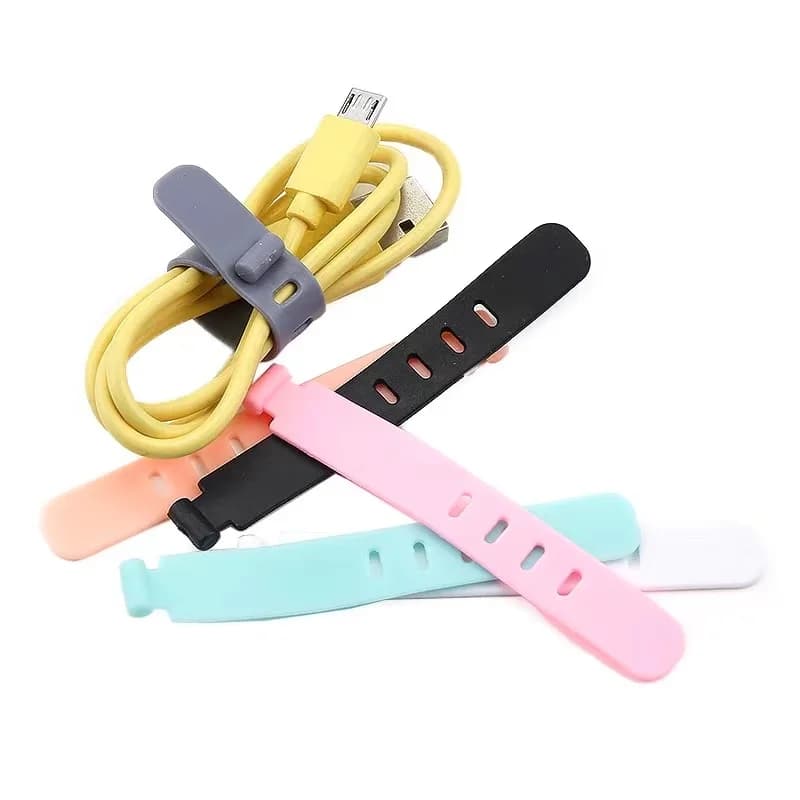 20pcs 케이블 정리 클립 충전기 코드 관리 실리콘 와이어 관리자 마우스 이어폰 홀더 데이터 라인 와인더 스트랩