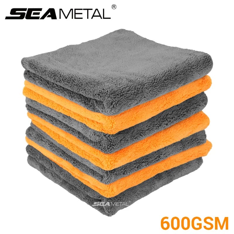 SEAMETAL 40X40cm 마이크로 화이버 타월 자동차 관리 세척 두꺼운 수건 자동차 자세히 건조 천 청소 도구 자동 세척 액세서리