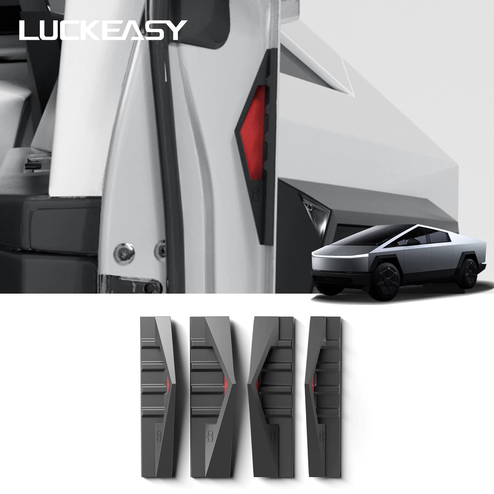 Tesla Cybertruck 2024 2025 4Pcs 자동차 도어 핸들 지문 방지 실리콘 도어 닫기 핸들 보호 커버 액세서리