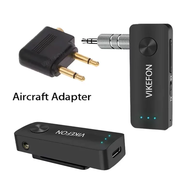 블루투스 5.4 수신기 송신기 Hifi 스테레오 무선 오디오 어댑터 3.5MM AUX 자동차 비행기 TV PC 스피커용 마이크 포함