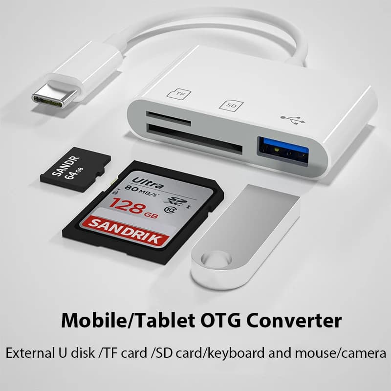 유형 c 어댑터 TF CF sD 메모리 카드 리더기 OTG 작가 lPad Pro 용 컴팩트 FlashUsB-C Huawei Macbook samsung Xiaomi 카드 리더기