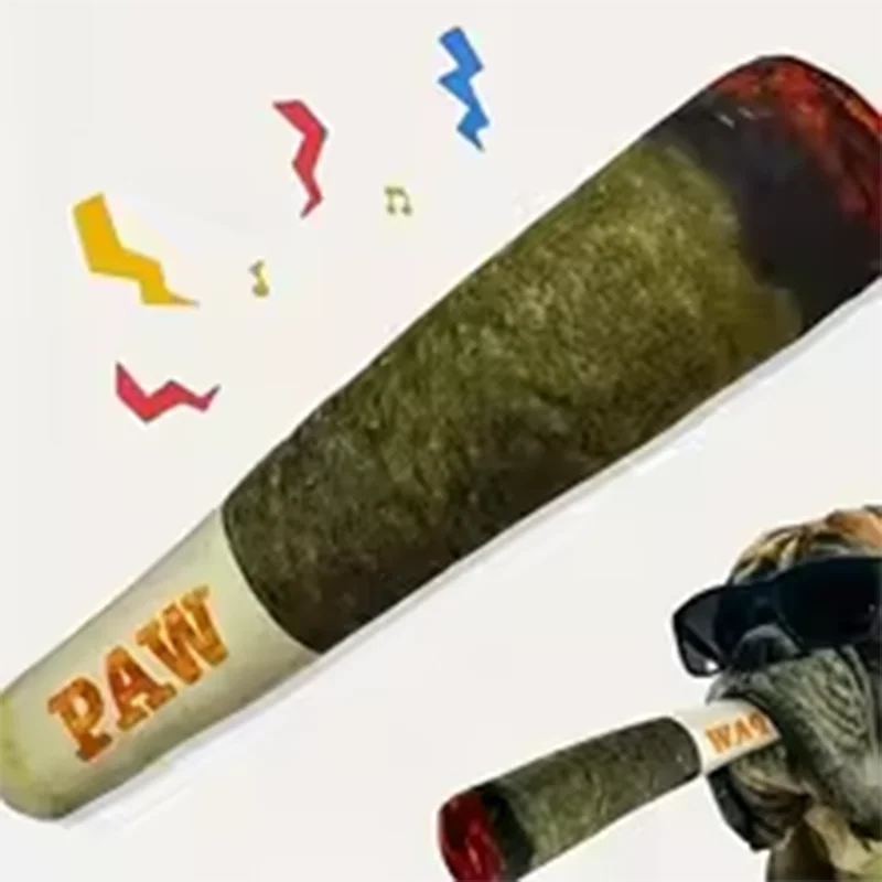 재미있는 인터랙티브 강아지 장난감 시가 디자인 봉제 삑삑이 애완동물 장난감 치아 갈기 창의적인 씹는 멋진 봉제 선물 강아지 생일용