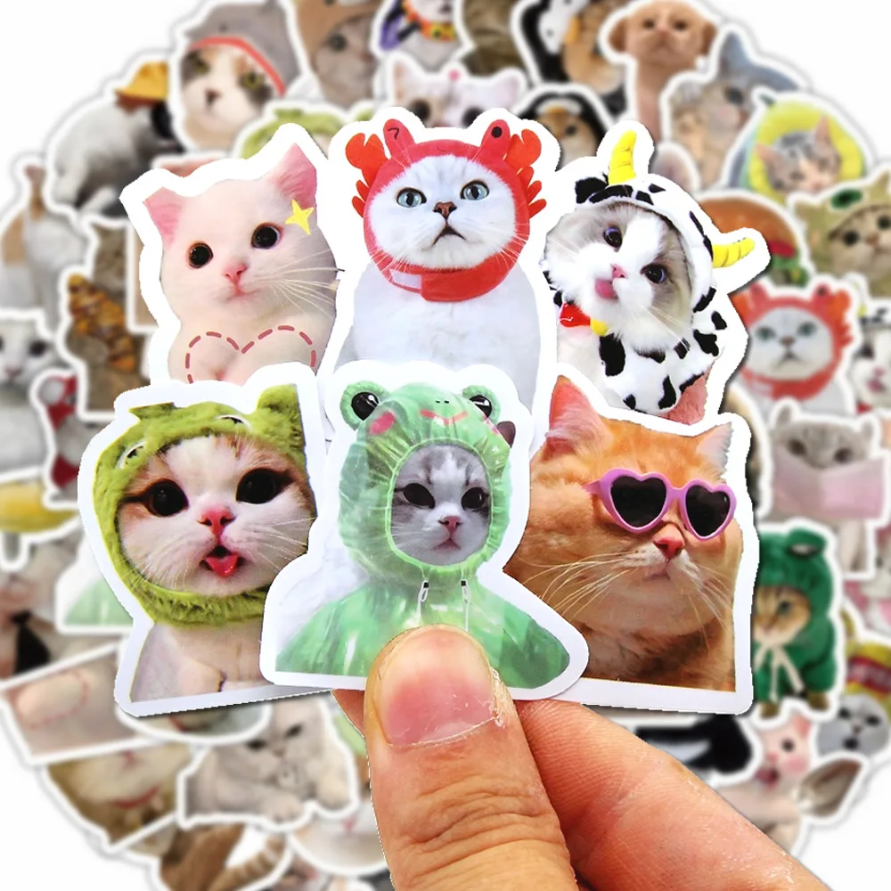 100/500/1000pcs 재미 있은 고양이 스티커 만화 귀여운 데칼 장난감 문구 기타 전화 자전거 노트북 수하물 낙서 어린이 스티커