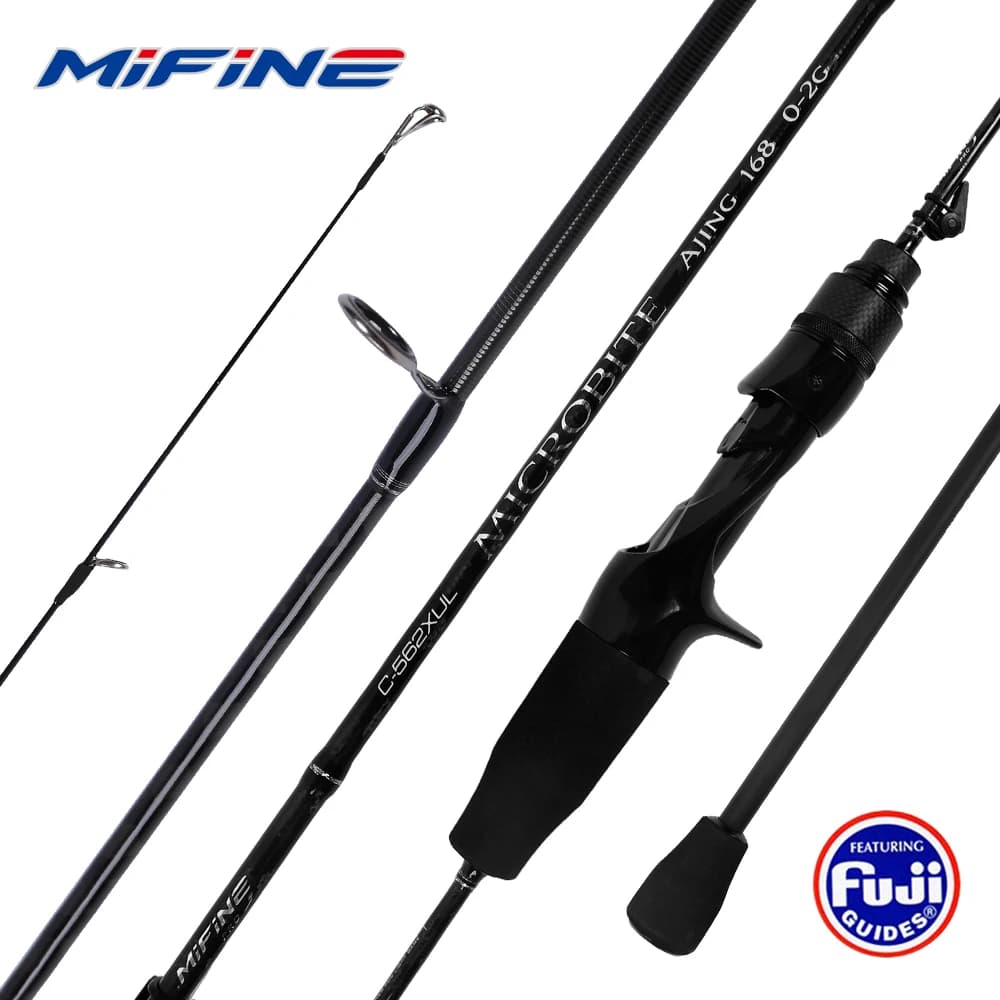 MIFINE MICROBITE Ajing 낚시 캐스팅 로드 루어 2g/3g/5g/8g/10g 바닷물 민물 라이트 락 낚시 패스트 액션 Fuji Ring