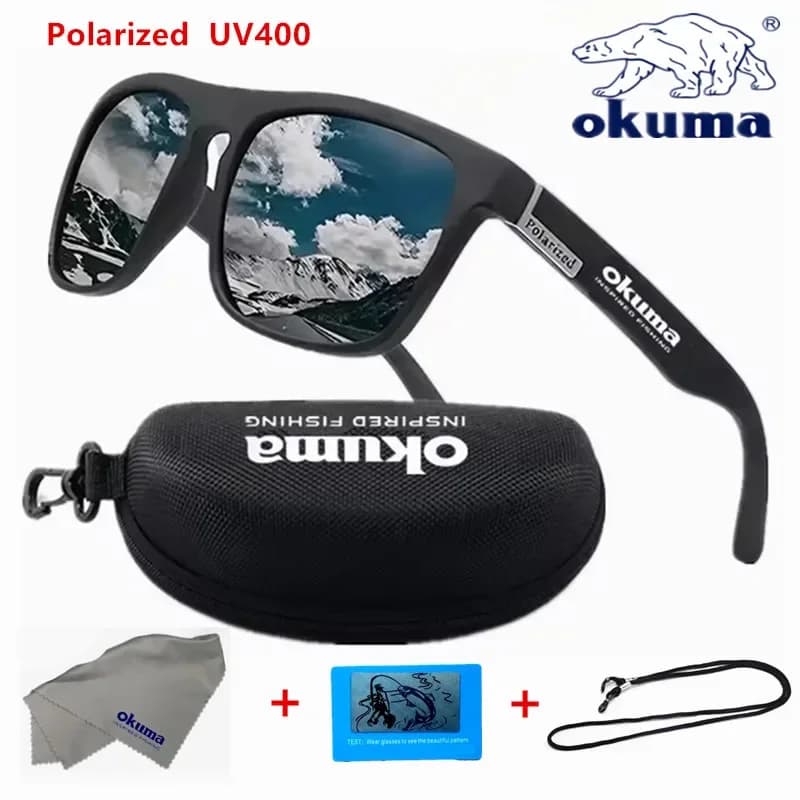 오쿠마 편광 선글라스 UV400 남성용 및 여성용 야외 사냥, 낚시, 자전거 타기, 선글라스 옵션 박스