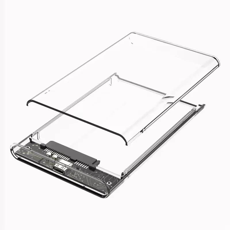투명 디자인의 2.5인치 SATA HDD/SSD 인클로저, 범용 USB 2.0 외부 변환 키트