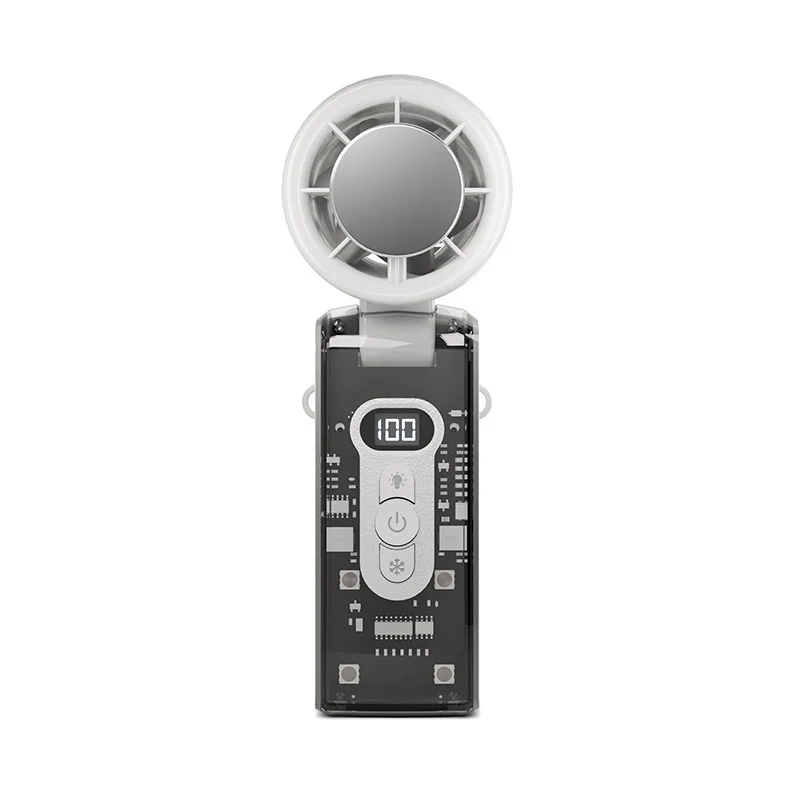 홈피쉬 휴대용 고속 냉각 팬 야외용 투명 메카 팬 USB 미니 데스크탑 터빈 아이스 가전 팬