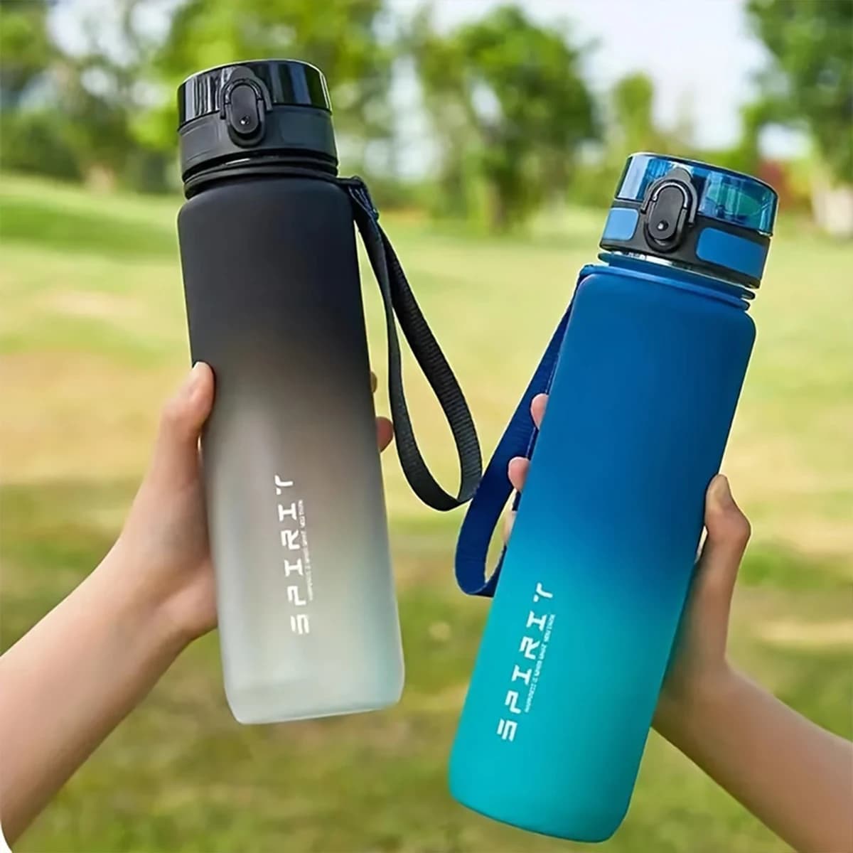그라데이션 물병 - 1000ml/600ml/750ml 용량 야외 캠핑 체육관 적합 휴일 선물 생일
