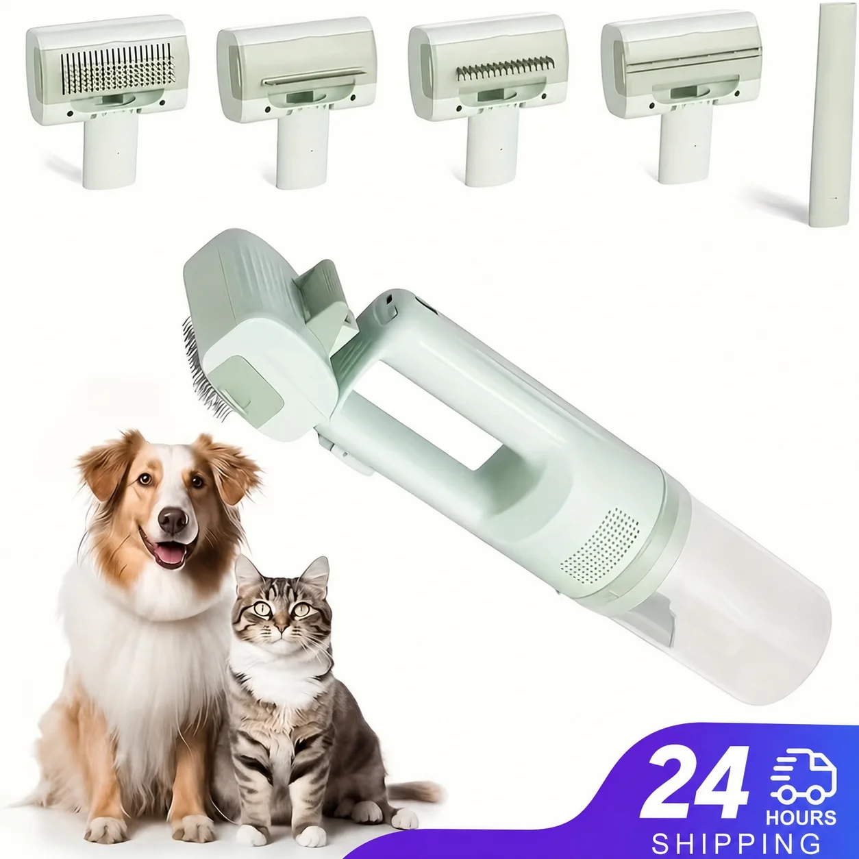 고양이 손질 진공 5 브러쉬 애완 동물 손질 키트 0.3L 헤어 먼지 컵 개 진공 청소기 애완 동물 고양이 개 헤어 진공 청소기