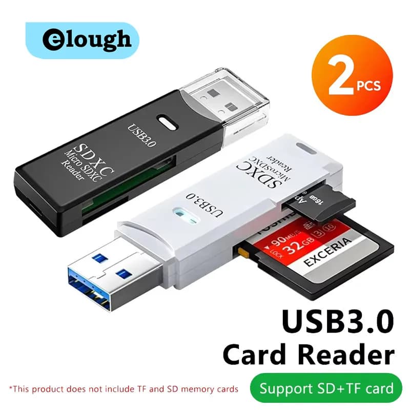 2-in-1 USB3.0/2.0 카드 리더기 USB3.0-SD TF 메모리 카드 리더기 PC 노트북 액세서리용 USB 플래시 드라이브 카드 리더 어댑터