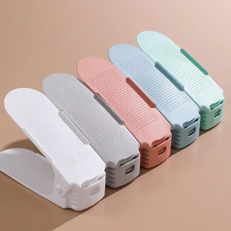 조절식 신발 슬롯 정리함 신발 슬롯, 공간 절약, 더블 데크 랙 거치대, 옷장 정리정돈, 10 개