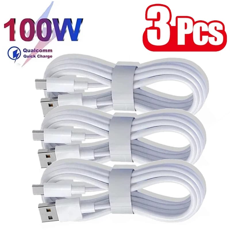 6A 100W 타입 C 고속 충전 케이블 휴대폰 충전기 USB C 데이터 케이블 (화웨이 메이트 40 50, 아너, 샤오미, 삼성용) 퀵차지 케이블