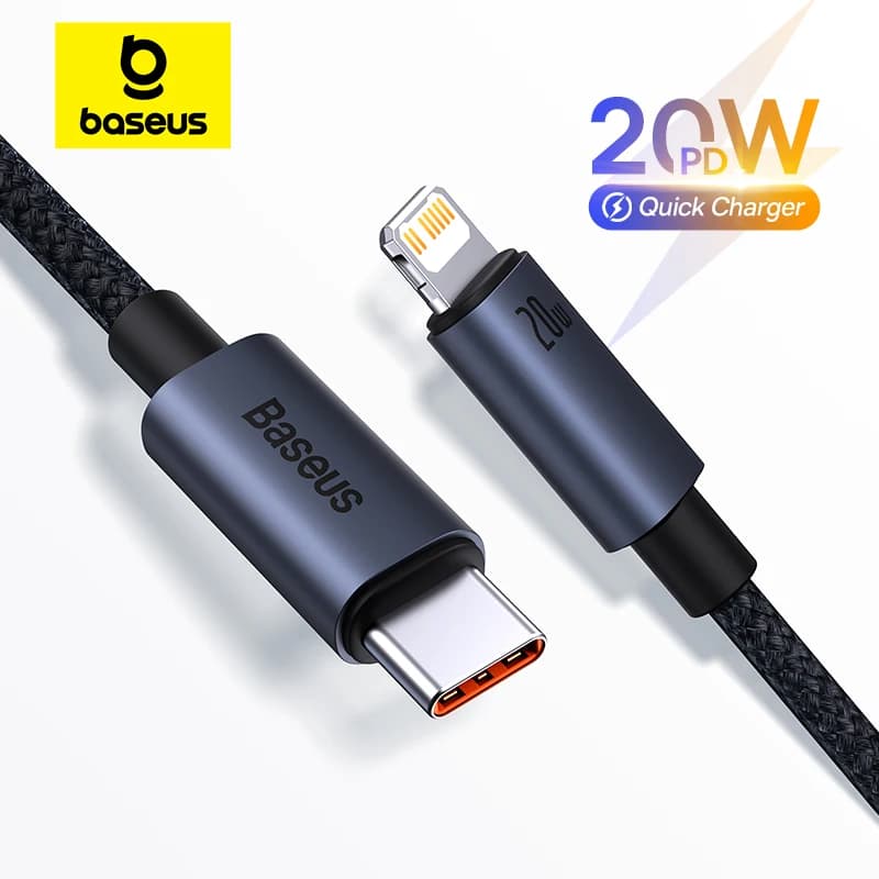 iPhone 13 12 11 pro max iPhone USB 케이블 용 Baseus USB 케이블 iPhone X XR 8 USB Type C-번개 케이블 용 고속 충전