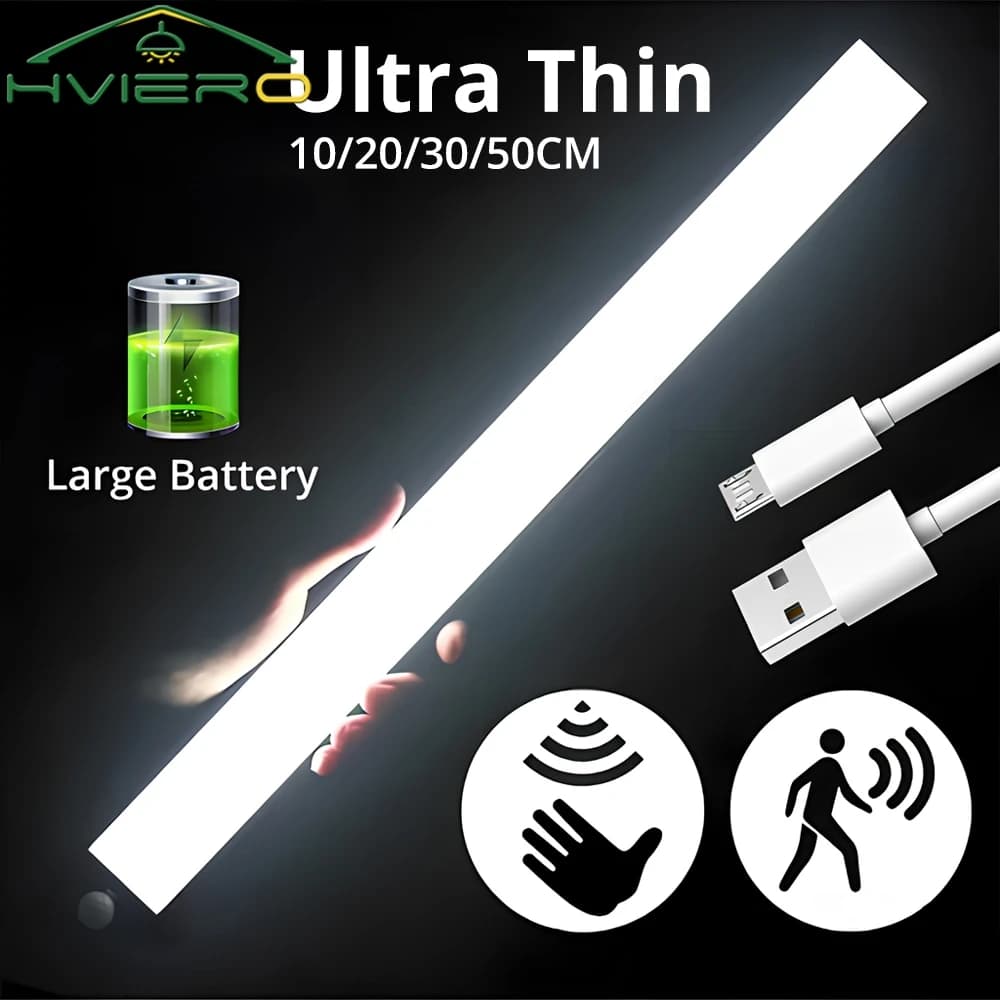 야간 조명 무선 LED 모션 센서 램프, USB 충전식 자석, 옷장, 주방 통로 튜브 감지기 전구