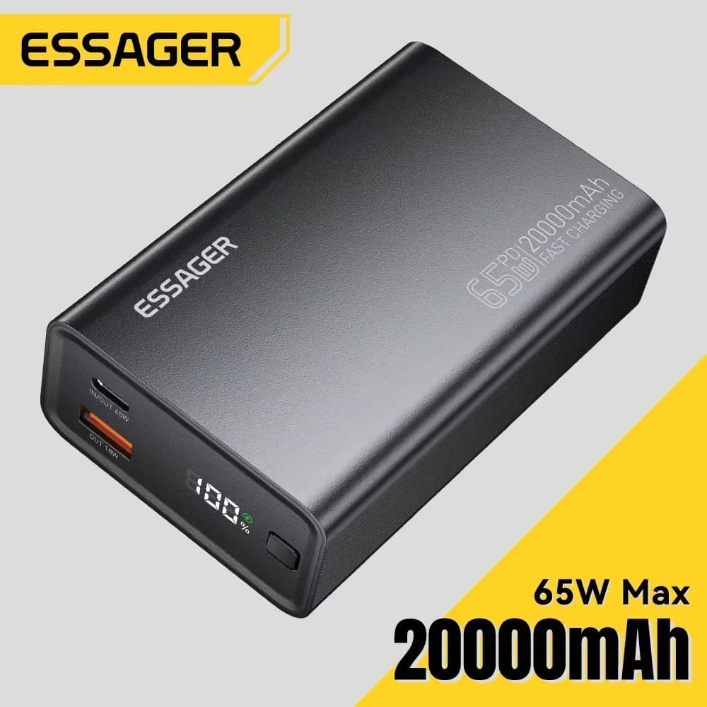 에사저 파워뱅크 20000mAh 휴대용 PD 65W 고속 충전 모바일폰 외장 배터리 아이폰17 16 15 노트북 맥용